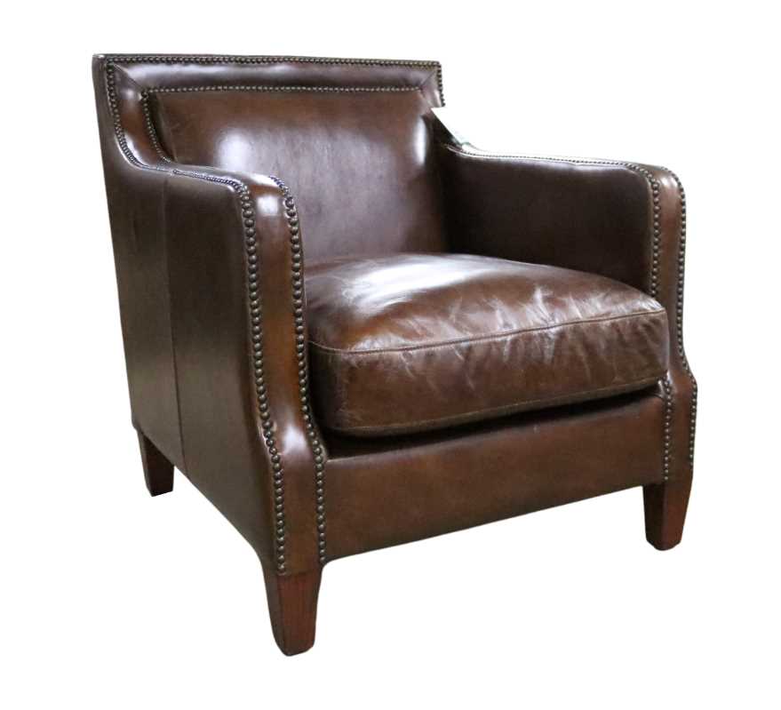 Product photograph of Chichester Handmade Vintage Stud Armchair Distressed Brown Real Leather from Chesterfield Sofas