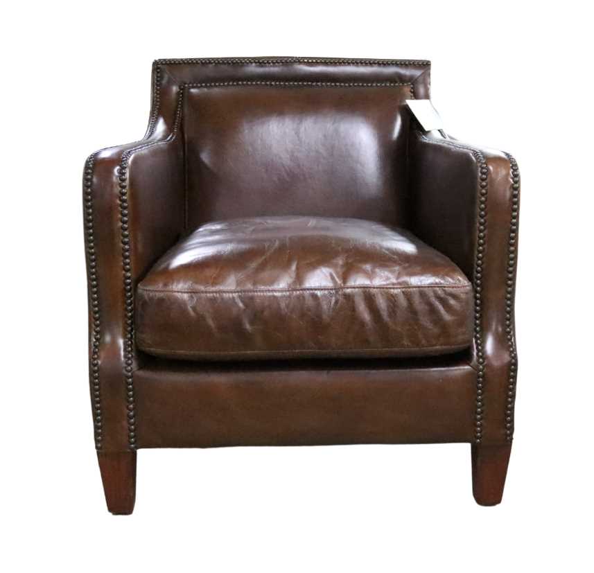 Product photograph of Chichester Handmade Vintage Stud Armchair Distressed Brown Real Leather from Chesterfield Sofas.