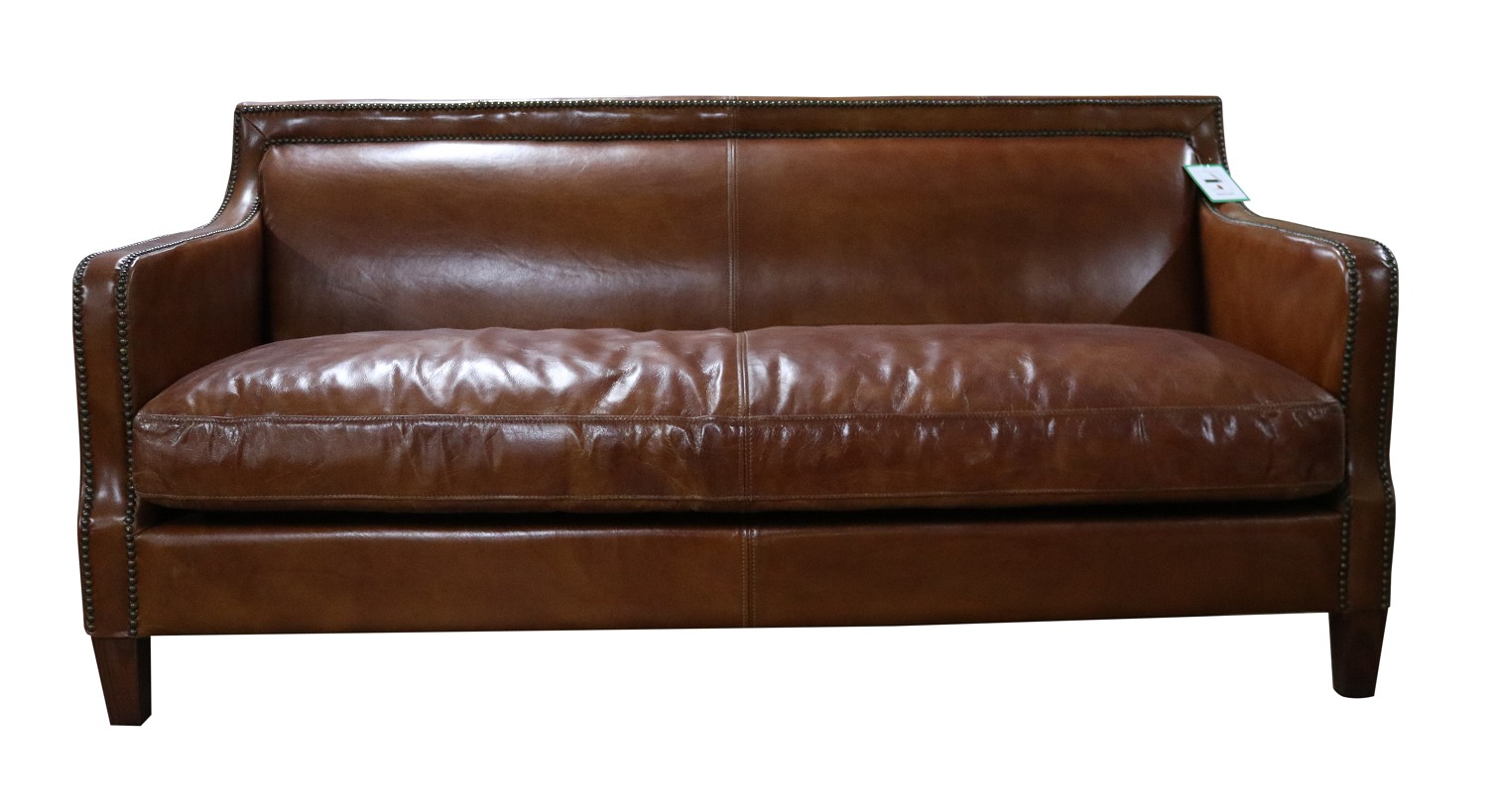 Product photograph of Chichester Vintage 3 Seater Stud Sofa Tan Distressed Real Leather from Chesterfield Sofas