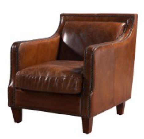 Product photograph of Chichester Vintage Stud Armchair Distressed Brown Real Leather from Chesterfield Sofas