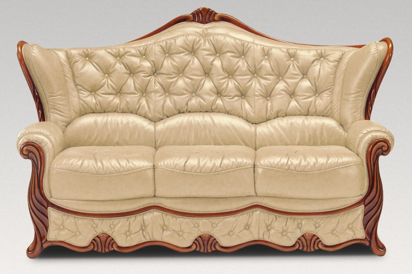 Product photograph of Christina Handmade 3 Seater Sofa Settee Genuine Italian Nut Real Leather from Chesterfield Sofas