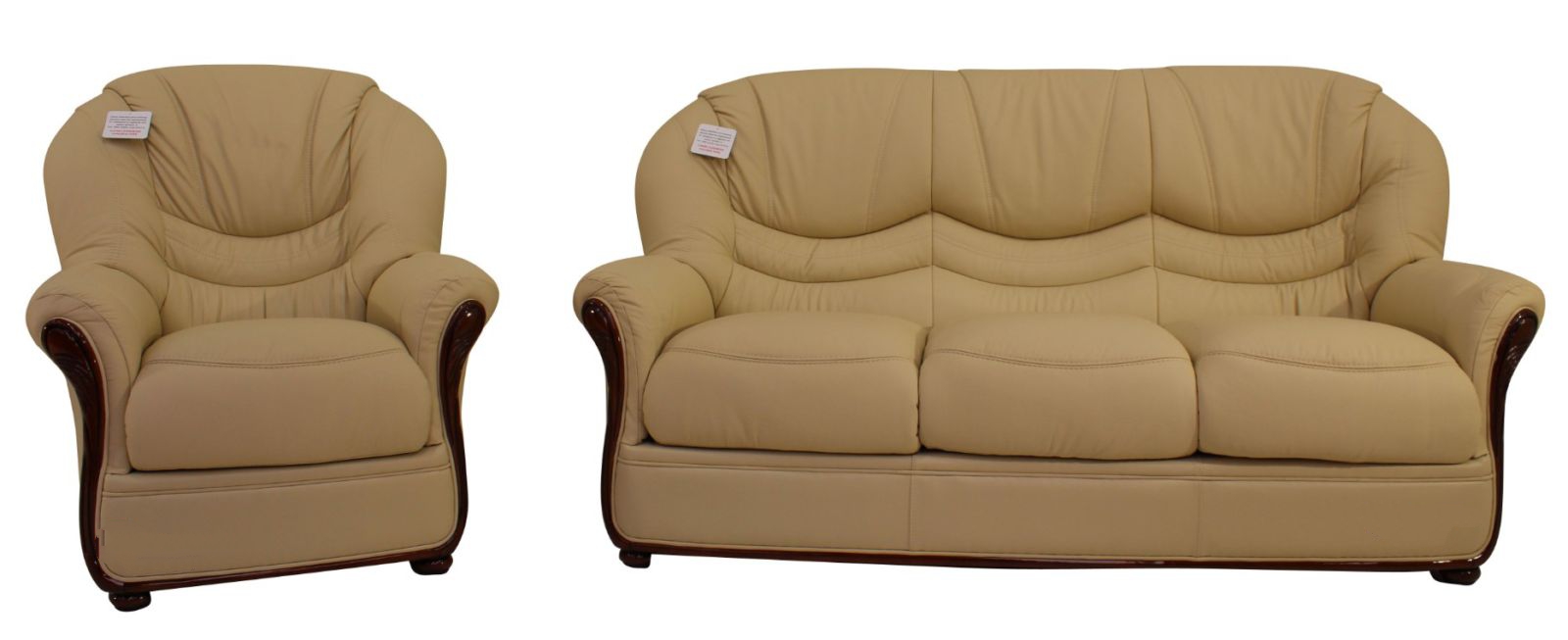 Product photograph of Colorado Handmade 3 1 Sofa Suite Genuine Italian Cream Real Leather from Chesterfield Sofas