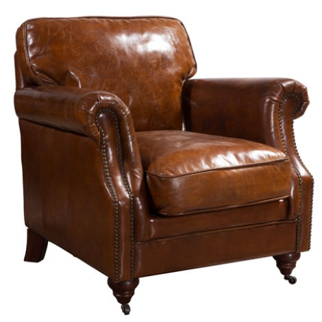 Product photograph of Corby Vintage Retro Distressed Tan Real Leather Armchair from Chesterfield Sofas