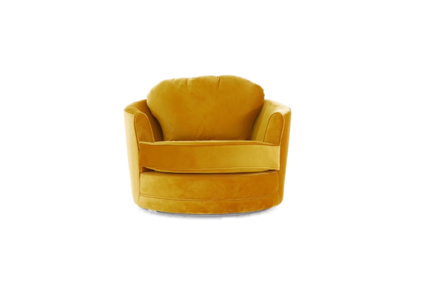 Product photograph of Cuddler Snuggle Malta Gold Real Velvet Swivel Armchair from Chesterfield Sofas.