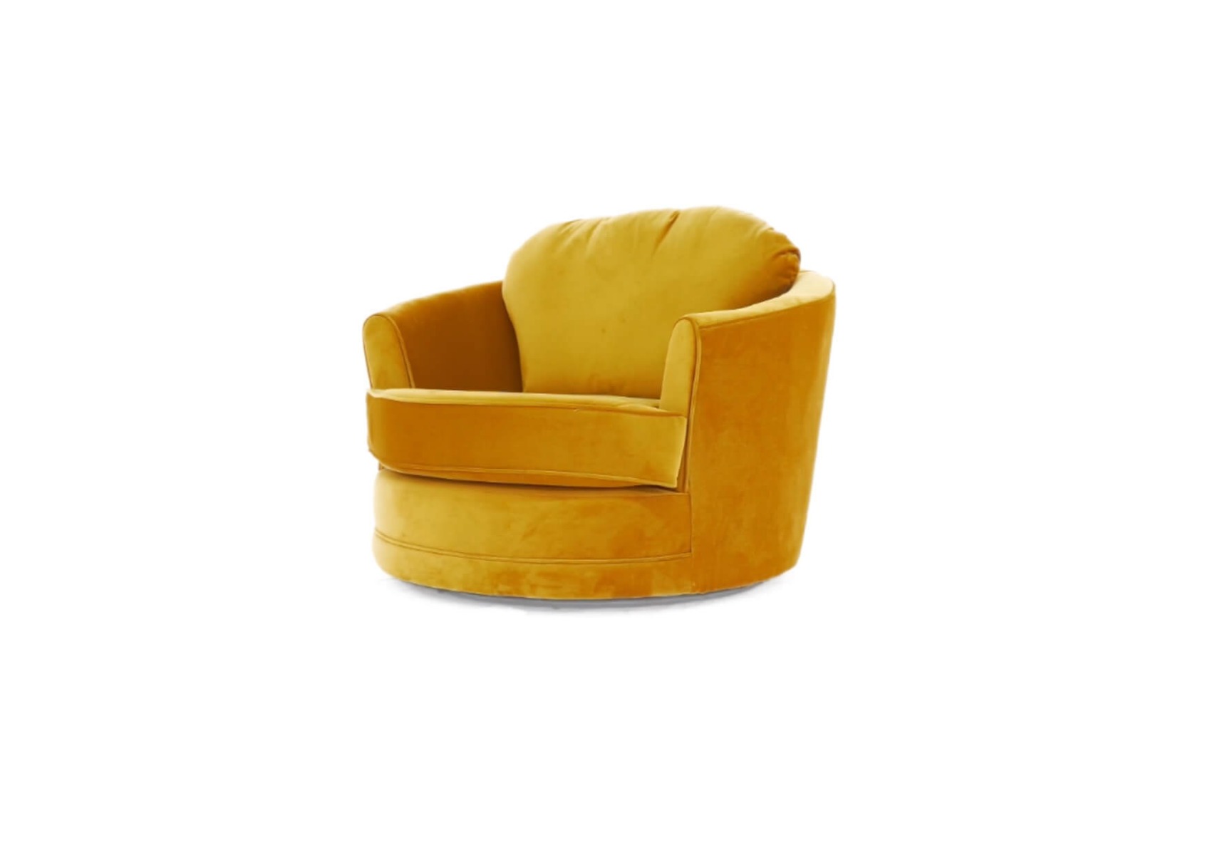 Product photograph of Cuddler Snuggle Malta Gold Real Velvet Swivel Armchair from Chesterfield Sofas.
