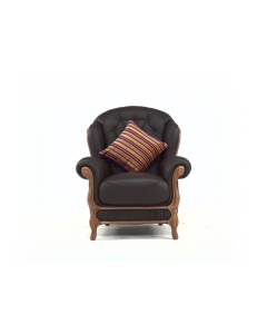 Arizona Custom Made Armchair Genuine Italian Real Black Leather 