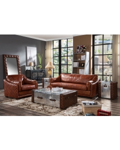 Ashford Vintage Retro Distressed 3 Seater Leather Sofa