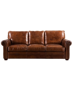 Boston Luxury Vintage 3 Seater Distressed Leather Sofa