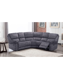 Brooklyn Reclining Corner Group Sofa 2+C+2 Charcoal Grey Real Fabric In Stock