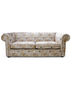 Chesterfield Handmade 1930's 3 seater Sofa Floral Print Fabric In Classic Style