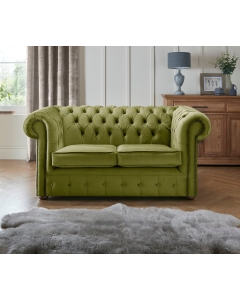 Chesterfield 2 Seater Fabric Malta Grass 12 Sofa