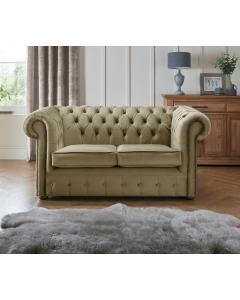 Chesterfield 2 Seater Fabric Malta Parchment 10 Sofa