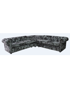 Chesterfield 3 Seater + Corner + 3 Seater Lustro Flint Velvet Crystal Corner Sofa In Classic Style