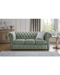 Chesterfield 3 Seater Fabric Malta Seaspray 11 Sofa