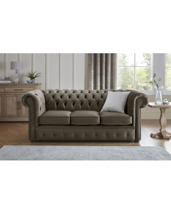 Chesterfield 3 Seater Fabric Malta Taupe 08 Sofa