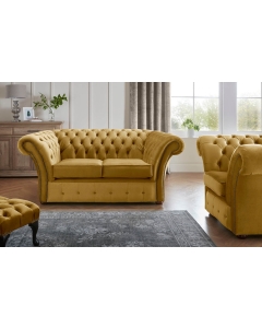 Chesterfield Beaumont 2 Seater Sofa & Club Chair Malta Gold 13