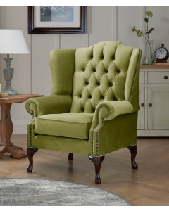 Chesterfield Carlton Flat Wing Armchairs Malta Grass 12