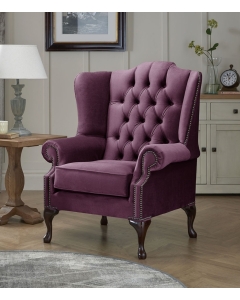 Chesterfield Carlton Flat Wing Armchairs Malta Purple 01