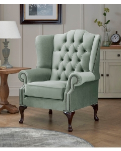 Chesterfield Carlton Flat Wing Armchairs Malta Seaspray 11