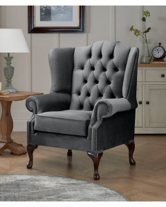 Chesterfield Carlton Flat Wing Armchairs Malta Slate 05