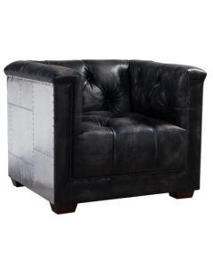 Folkestone Vintage Distressed Leather Aluminium Armchair