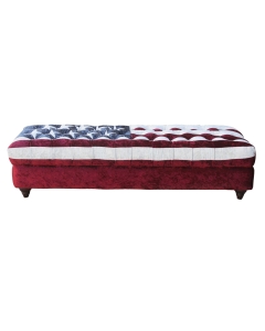 Footstool Chesterfield Ottoman Stars And Stripes Real Velvet