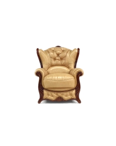 Idaho Handmade Armchair Genuine Italian Nut Real Leather 