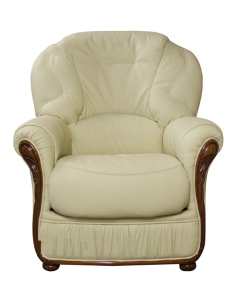 Indiana Handmade Sofa Armchair Genuine Italian Real Cream Leather