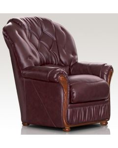 Alabama Handmade Sofa Armchair Genuine Italian Burgandy Real Leather