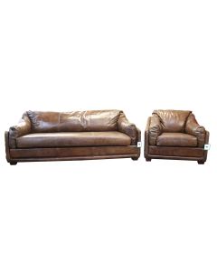 Ashford Handmade 3+1 Sofa Suite Settee Vintage Retro Brown Distressed Real Leather 