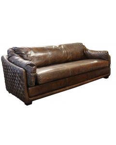 Ashford Vintage Retro 3 Seater Sofa Vintage Brown Distressed Real Leather