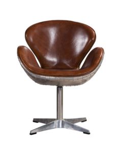 Aviator Original Swan Chair Vintage Distressed Real Leather 