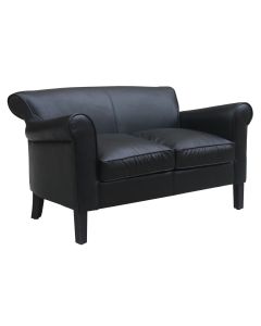 Bayswater Handmade 2 Seater Sofa Vintage Distressed Black Real Leather 