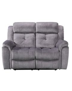 Bowery Handmade 2 Seater Reclining Sofa Silver Real Fabric In Stock