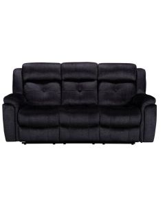 Bowery Handmade 3 Seater Reclining Sofa Charcoal Grey Real Fabric In Stock