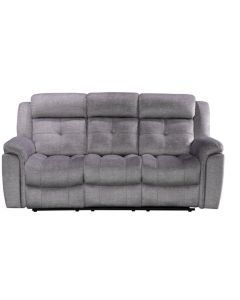 Bowery Handmade 3 Seater Reclining Sofa Silver Real Fabric In Stock