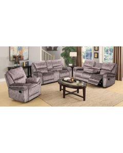Brooklyn Genuine 3+2+1 Seater Reclining Sofa Suite Taupe Real Fabric In Stock