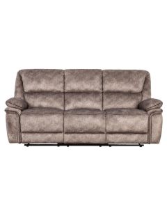Brooklyn Genuine 3 Seater Reclining Sofa Taupe Real Fabric In Stock