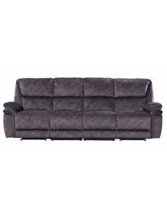 Brooklyn Genuine 4 Seater Reclining Sofa Charcoal Grey Real Fabric In Stock