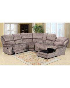 Brooklyn Genuine Reclining Corner Group Sofa 2+C+2 With Chaise Taupe Real Fabric In Stock