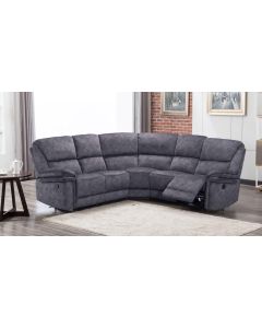 Brooklyn Reclining Corner Group Sofa 2+C+2 Charcoal Grey Real Fabric In Stock