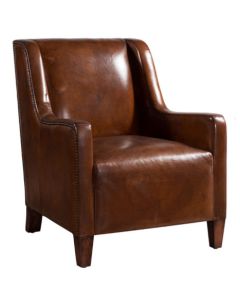Camford Handmade Vintage Armchair Distressed Brown Real Leather 