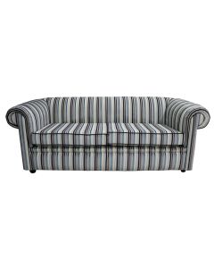 Chesterfield 1930's 3 Seater Riga Stripe Fabric Sofa Bespoke In Classic Style