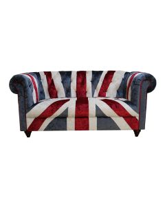 Chesterfield 2 Seater Luxury Velvet Sofa In Union Jack Style