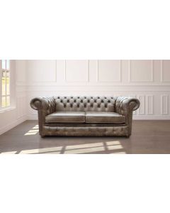 Chesterfield 2 Seater Old English Alga Leather Sofa Settee Bespoke In Classic Style