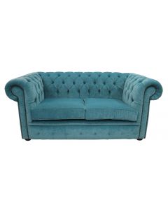Chesterfield 2 Seater Pimlico Teal Fabric Sofa Settee Bespoke In Classic Style