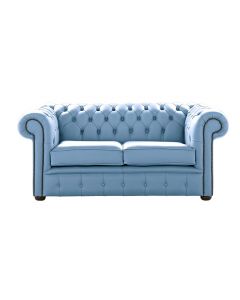 Chesterfield 2 Seater Shelly Haze Leather Sofa Settee Bespoke In Classic Style