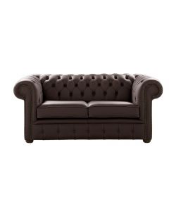 Chesterfield 2 Seater Shelly Mocca Brown Leather Sofa Settee Bespoke In Classic Style