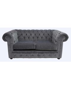 Chesterfield 2 Seater Sofa Settee Pimlico Charcoal Grey Fabric In Classic Style