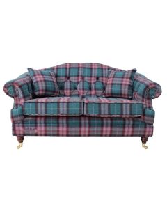 Chesterfield 2 Seater Threshfield Jade Check Wool Sofa Custom Made In Victoria Style